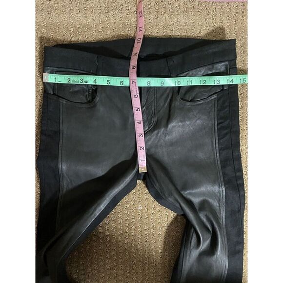 Helmut Lang Black Patina Leather Leggings Women's 26 - Picture 8 of 10